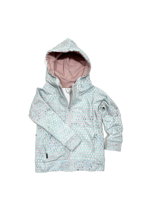 083-21 WINTER HOODIE - ZIP / tinware dots  
