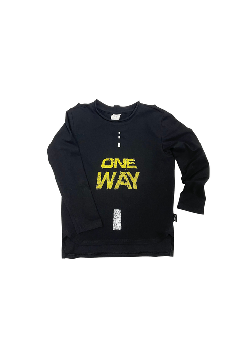 100-21 LONGSLEEVE  BLACK / „one way”