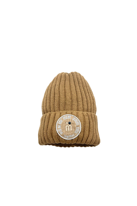 195-23 CZAPKA / BEANIE WINTER WH WOOL /  BROWN
