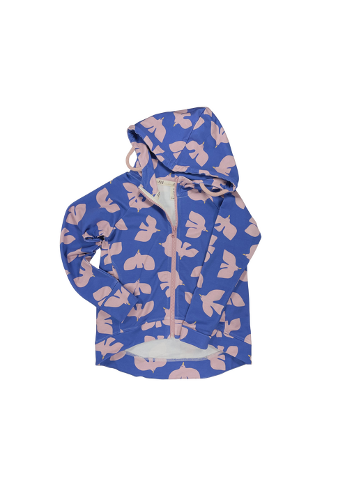 027-24 HOODIE ZIP / BIRDS PRINT - VIOLET 