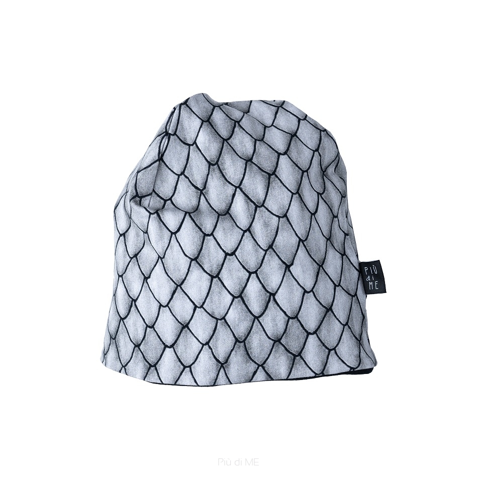 126-20 CZAPKA / BEANIE / GRAY dragon scales 