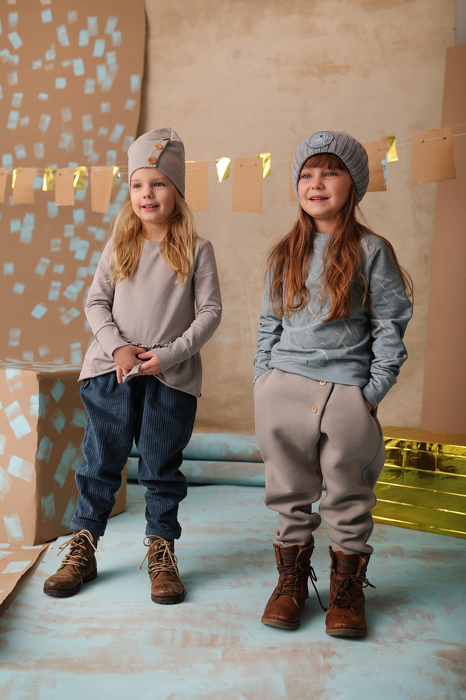 128-23 WINTER TROUSERS WH BUTTONS / GRAY