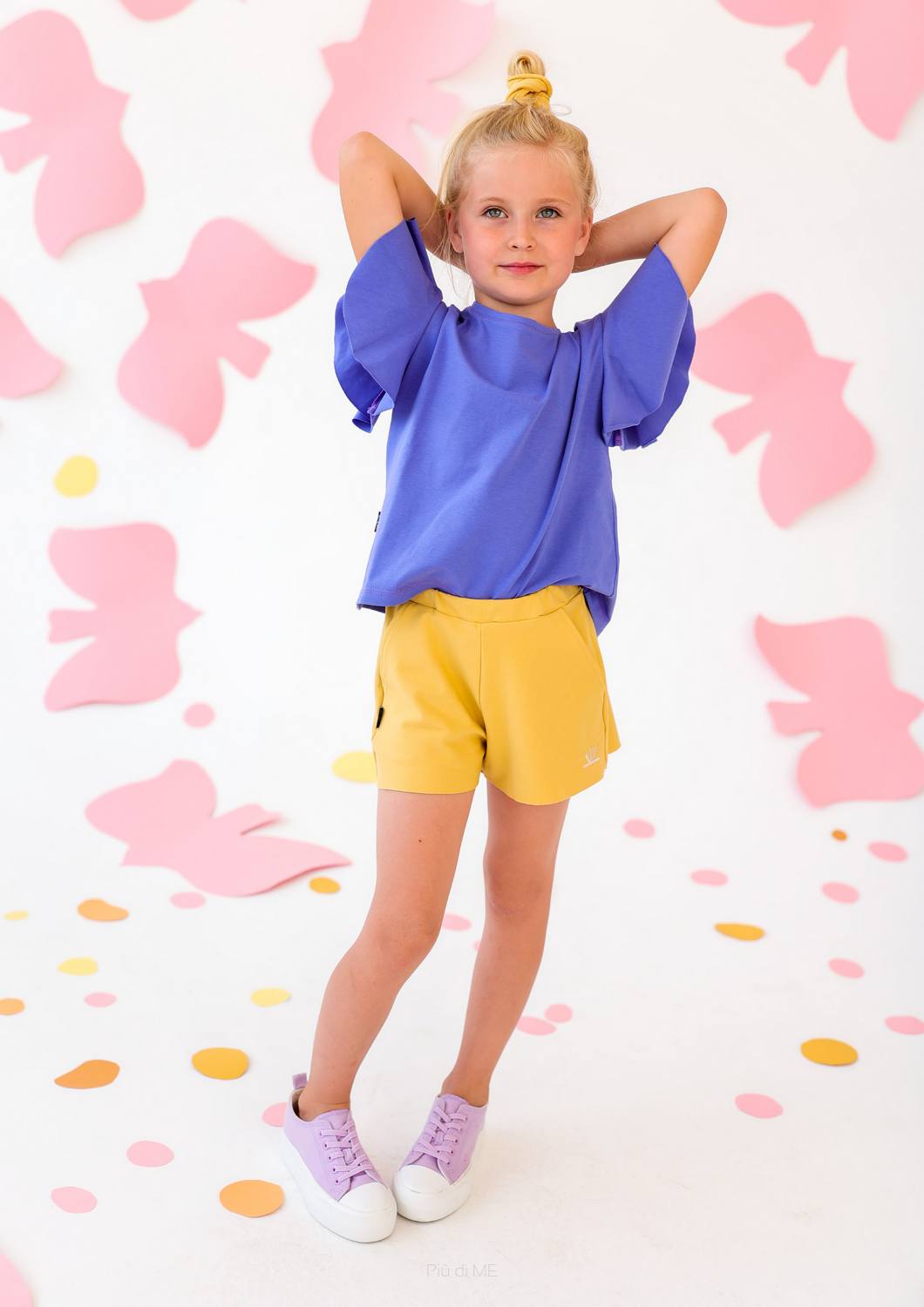 047-24 SHORTS FLOWER / MUTE YELLOW