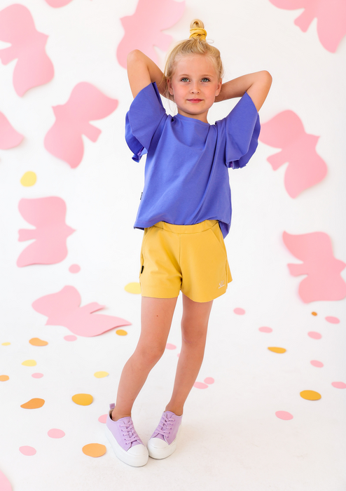047-24 SHORTS FLOWER / MUTE YELLOW