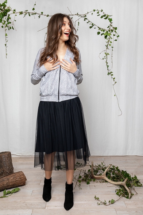 19-153 WOMAN TULLE SKIRT  / BLACK