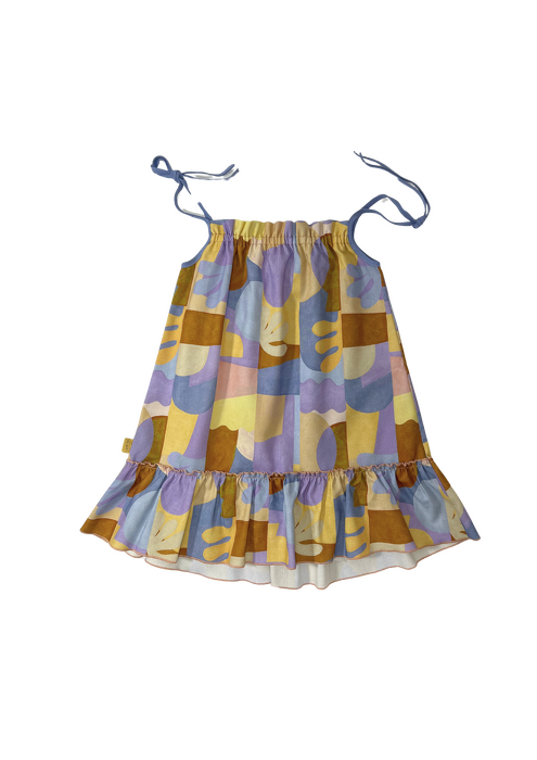 002-25 SUMMER DRESS - ARTIST PATTERN - COLD SHADES