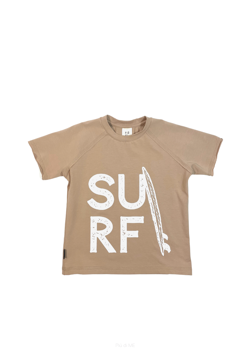 039-23 T-SHIRT / SURF PRINT - SAND  - GOTS