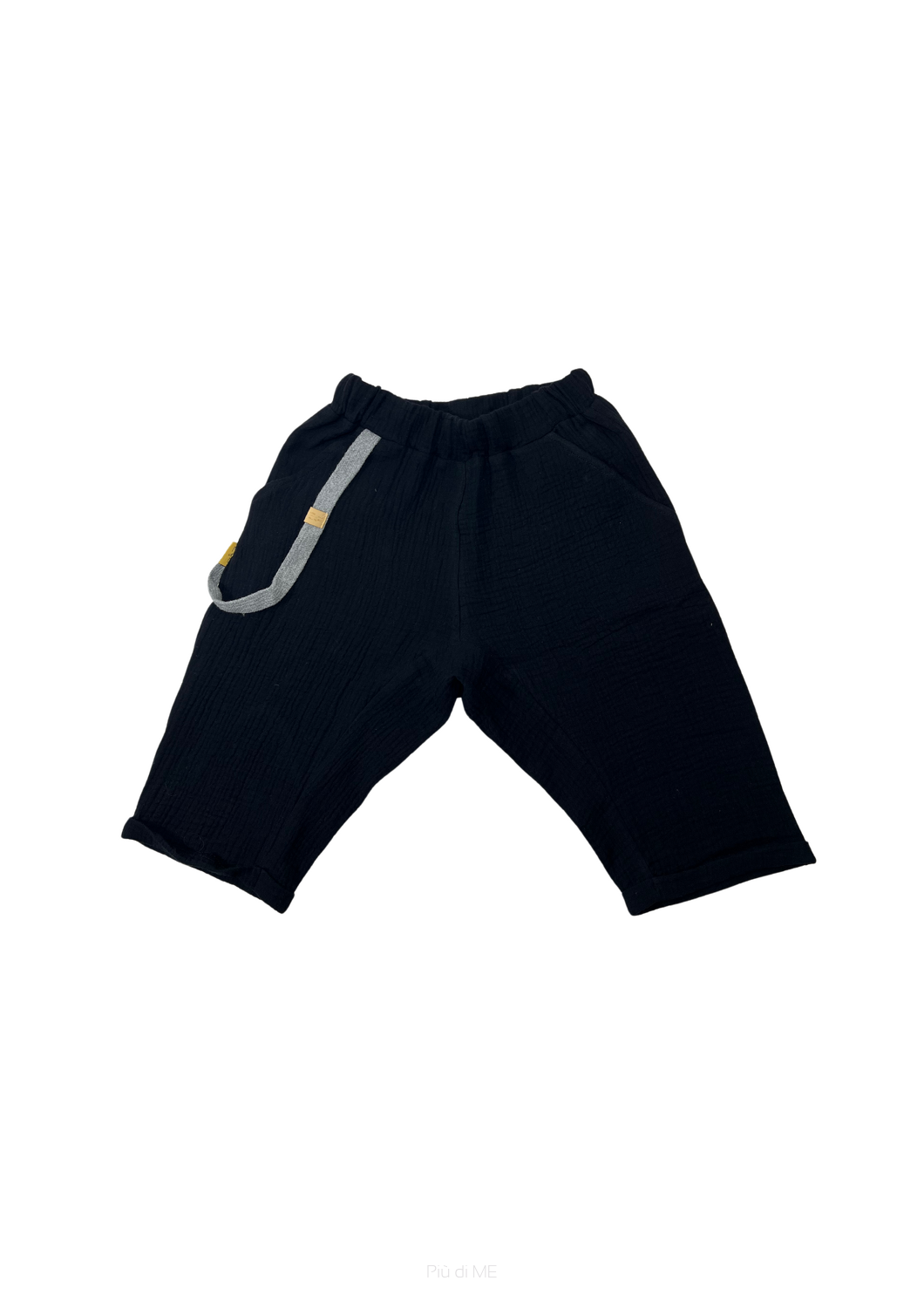 083-25 MUSLIN HAREM SHORTS - BLACK
