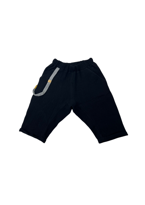 083-25 MUSLIN HAREM SHORTS - BLACK