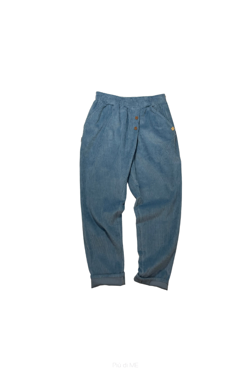 225-23 WOMEN CORDUROY PANTS / BLUE -100% CO