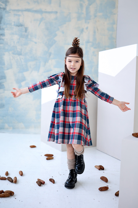 203-22 DRAGONFLY DRESS / CHECK PATTERN