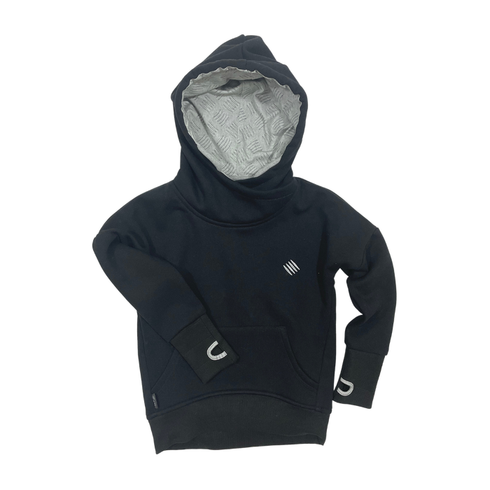 113-21 HOODIE WINTER /black & gray diamond plate 