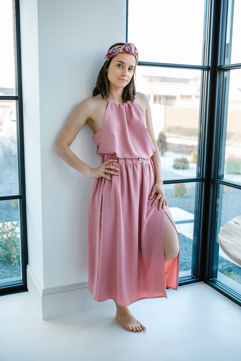 77-21 WOMEN MAXI SKIRT / powder crepe