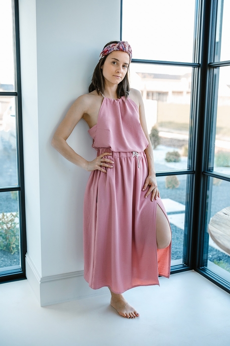 77-21 WOMEN MAXI SKIRT / powder crepe