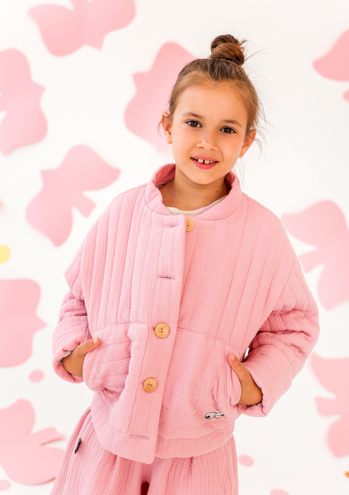 056-24 MUSLIN SPRING JACKET / PINK - GOTS