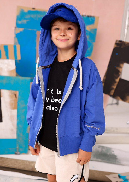057-25 "MORE THAN ME " HOODIE ZIP - CORNFLOWER
