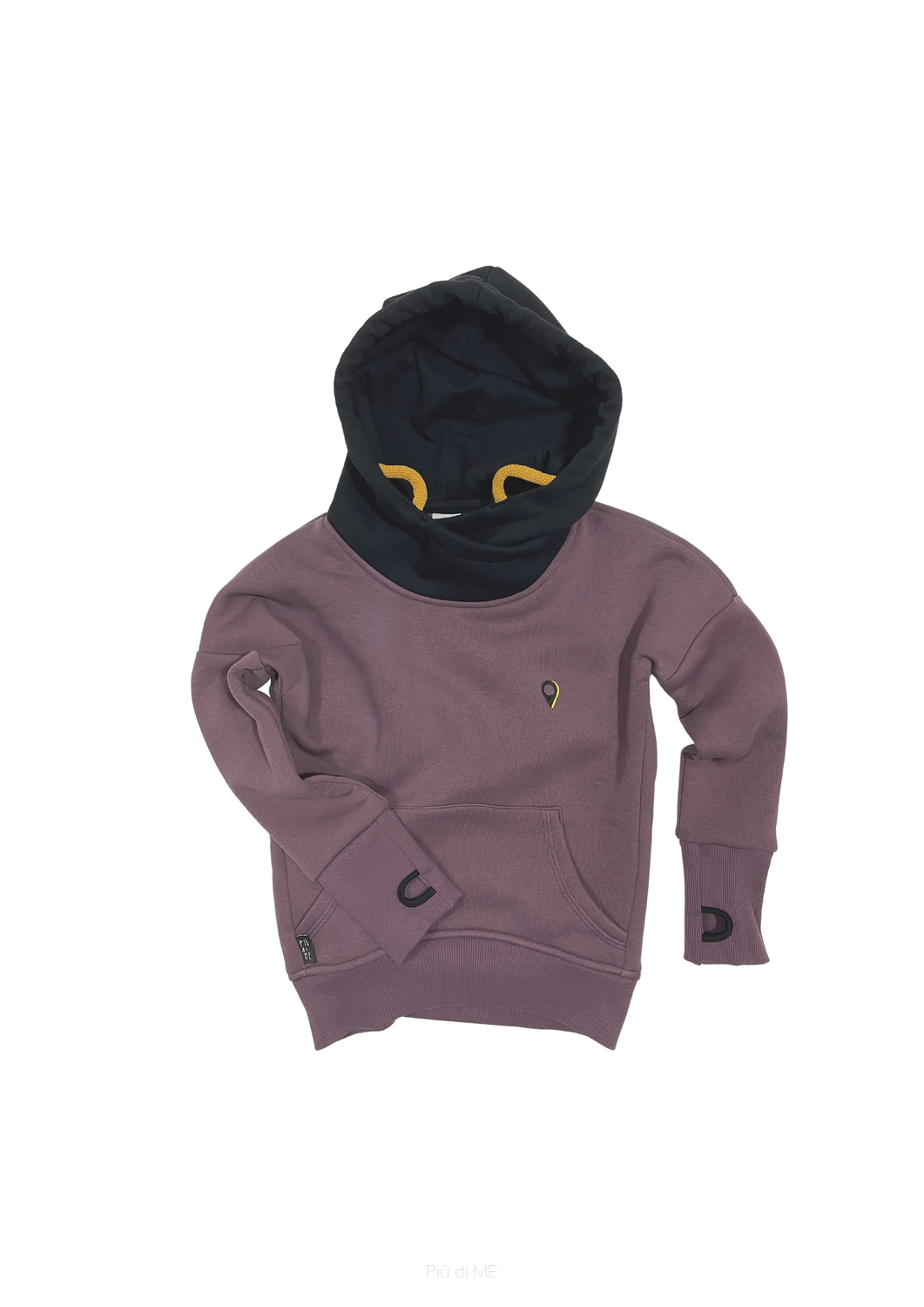 112-21 HOODIE WINTER /black & eggplant color  