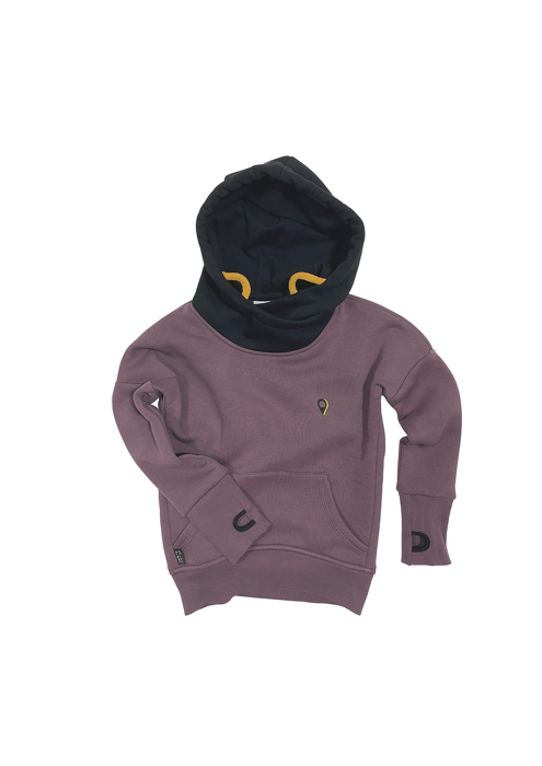 112-21 HOODIE WINTER /black & eggplant color  