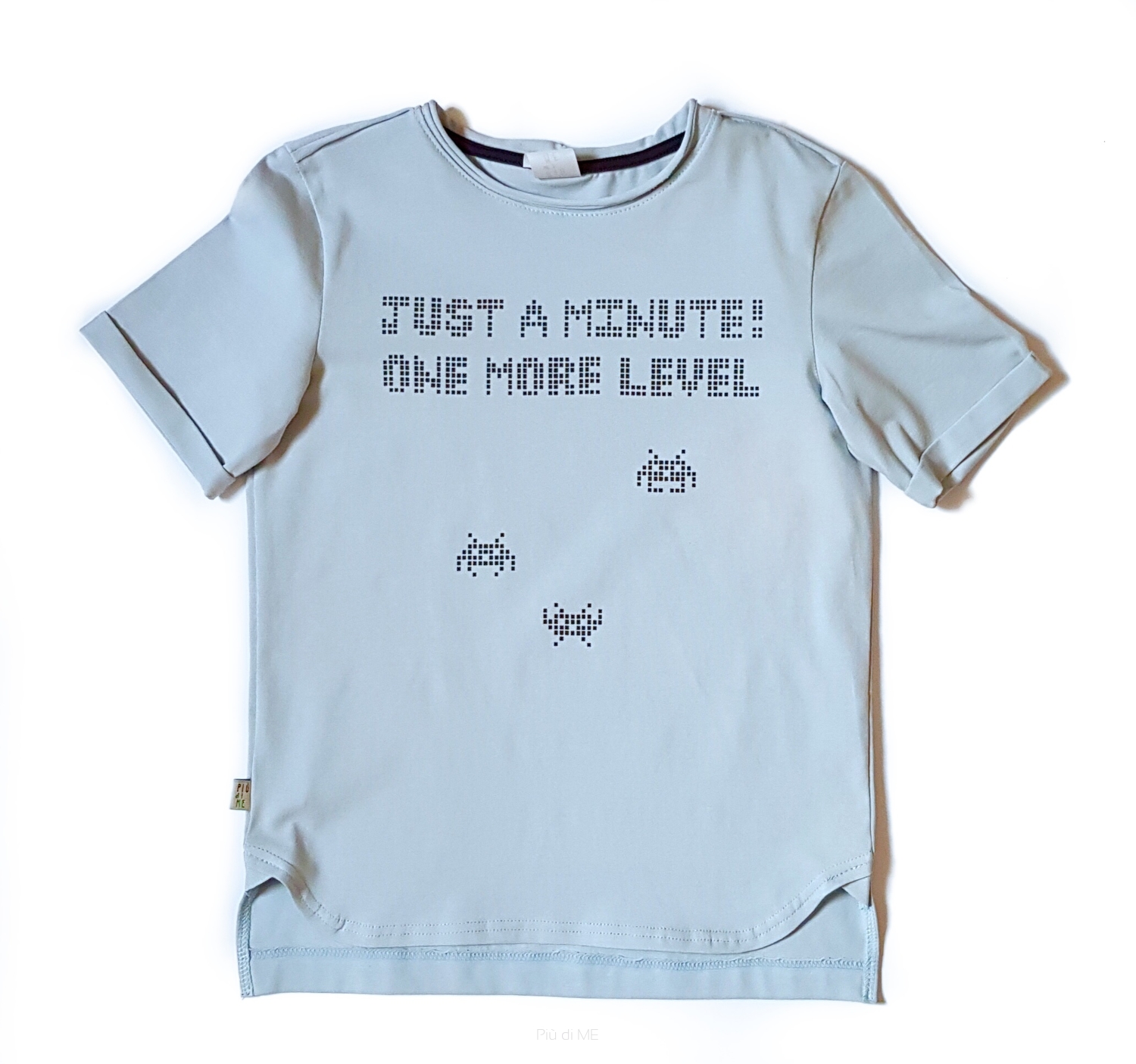  19-058 T-SHIRT JUST A MOMENT / SOFT BLUE