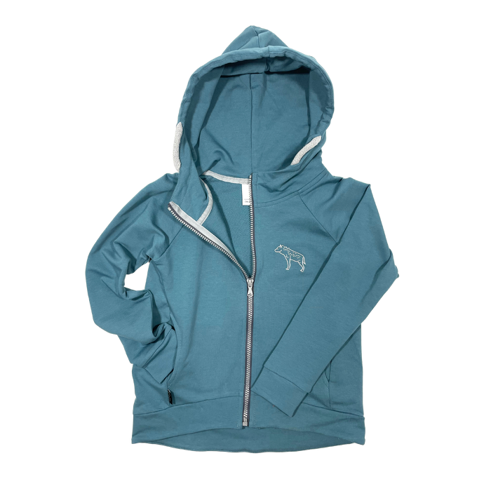 115-22 HOODIE ZIP / OCEAN DEEP BLUE HYENA