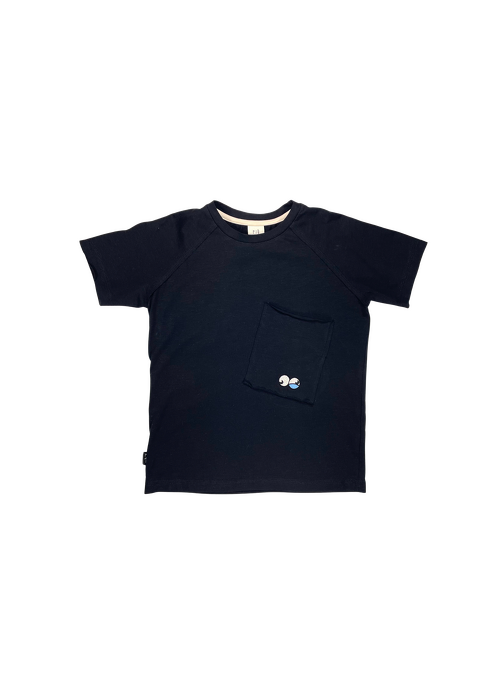 063-24 T-SHIRT POCKET WH EYES /BLACK