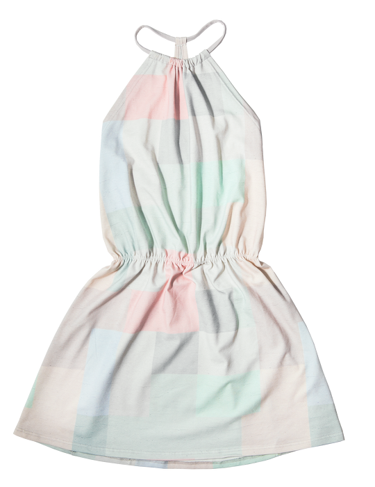 19-016 SUMMER DRESS / PASTEL TETRIS
