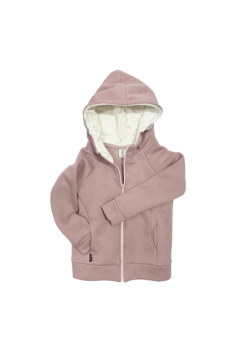 084-21 HOODIE ZIP powder pink / '& natural 