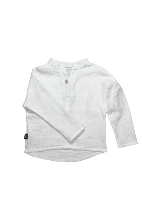 173-23 MUSLIN BLOUSE / WHITE - GOTS